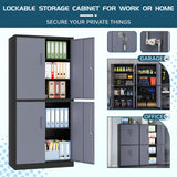 MIIIKO Metal Garage Storage Cabinet with 4 Doors, Locking Steel Locker Cabinet with Doors and Shelves, for Home, Garage, Pantry, Office and Workshop MIIIKO