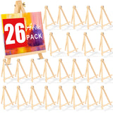 26 Pack 9 Inch Wood Easels, Easel Stand for Painting Canvases, Art, and Crafts, Tripod, Painting Party Easel, Kids Student Tabletop Easels for AROIC
