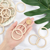 NBEADS 100 Pcs 1.96"/5cm Unfinished Wood Pieces Rings Shape, Circle Ornaments, Blank Wooden Slices for Christmas Painting, Pyrography, Home Decor NBEADS