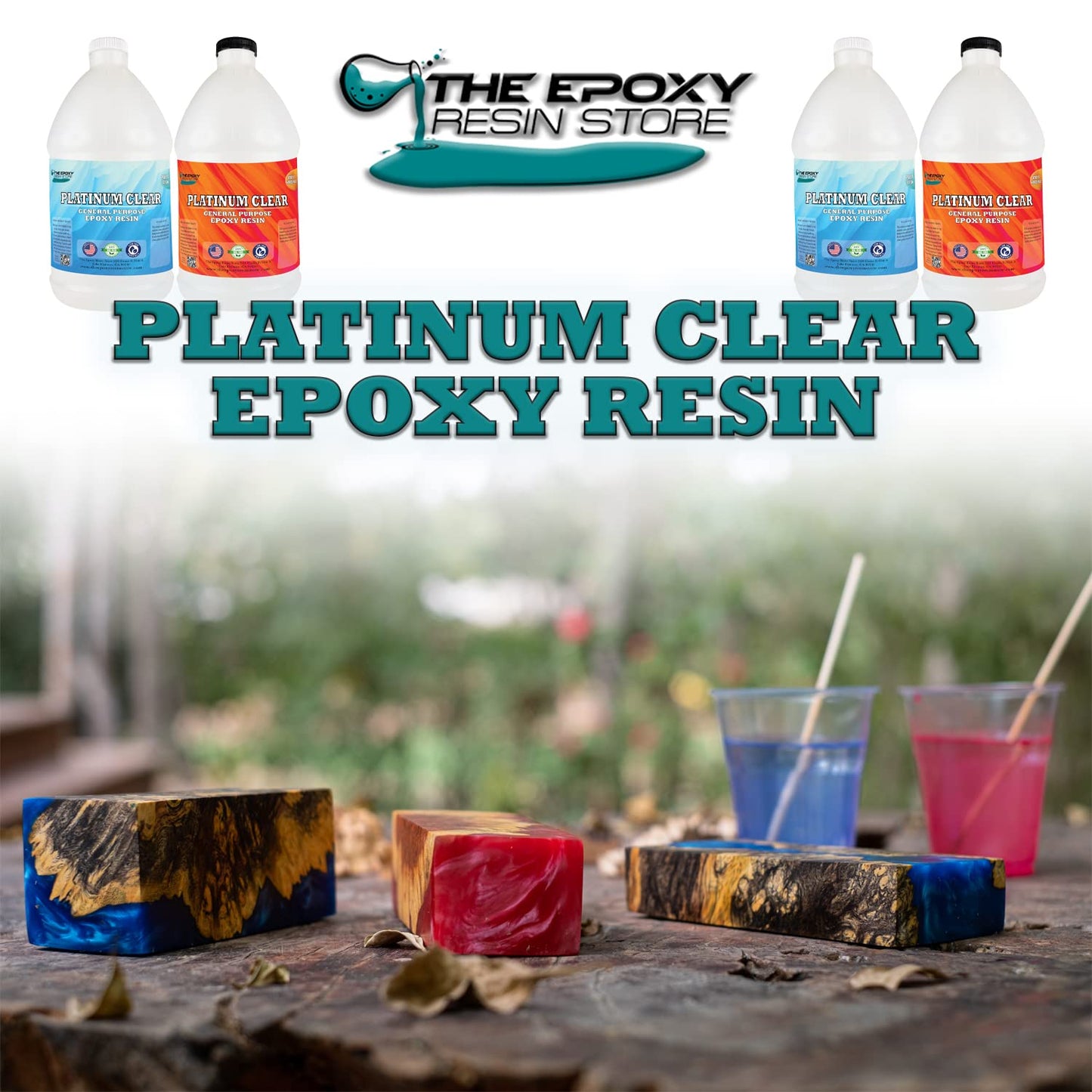 The Epoxy Resin Store - Clear Epoxy Resin, Easy Mixing (1-1), Tabletops, Coasters, Jewelry, Concrete, Art, Crafts, 2 Part Epoxy - 1 Gallon Kit