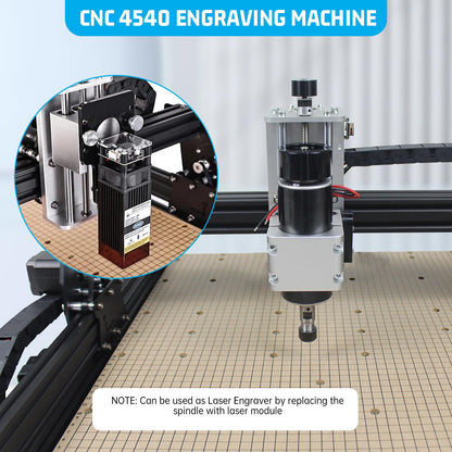 CNCTOPBAOS 3 Axis CNC 4540 2 in 1 CNC Router Engraver Machine,40W Module&500W Spindle Carving Milling Cutting Stainless - WoodArtSupply