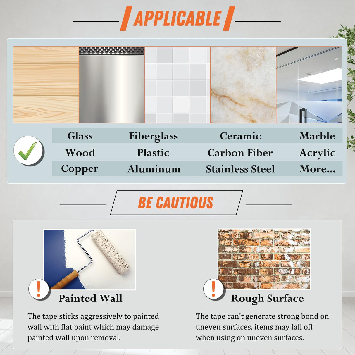 Extra Large Double Sided Tape Heavy Duty Removable 1.18 Inch x 160 Inch, Clear & Tough Nano Tape, Multipurpose Mounting Tape Picture Hanging Strips Wotec