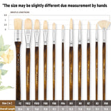 Professional Oil Paint Brush Set, Fuumuui 11pcs Superior Hog Bristle Paint Brushes Perfect for Oil Acrylic Gouache Painting Fuumuui