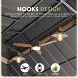 MELLCOM Gazebo 12' x 20', Wooden Finish Coated Thicker Aluminum Frame Gazebo with Galvanized Steel Roof, Outdoor Patio Gazebos with Curtains and MELLCOM