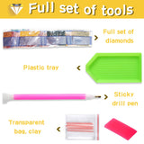 SKRYUIE 5D Animal Diamond Painting Kit - DIY Diamond Art Dark Horse Rose, Full Round Drill - Crystal Embroidery Cross Stitch - Adult Craft for Wall & SKRYUIE