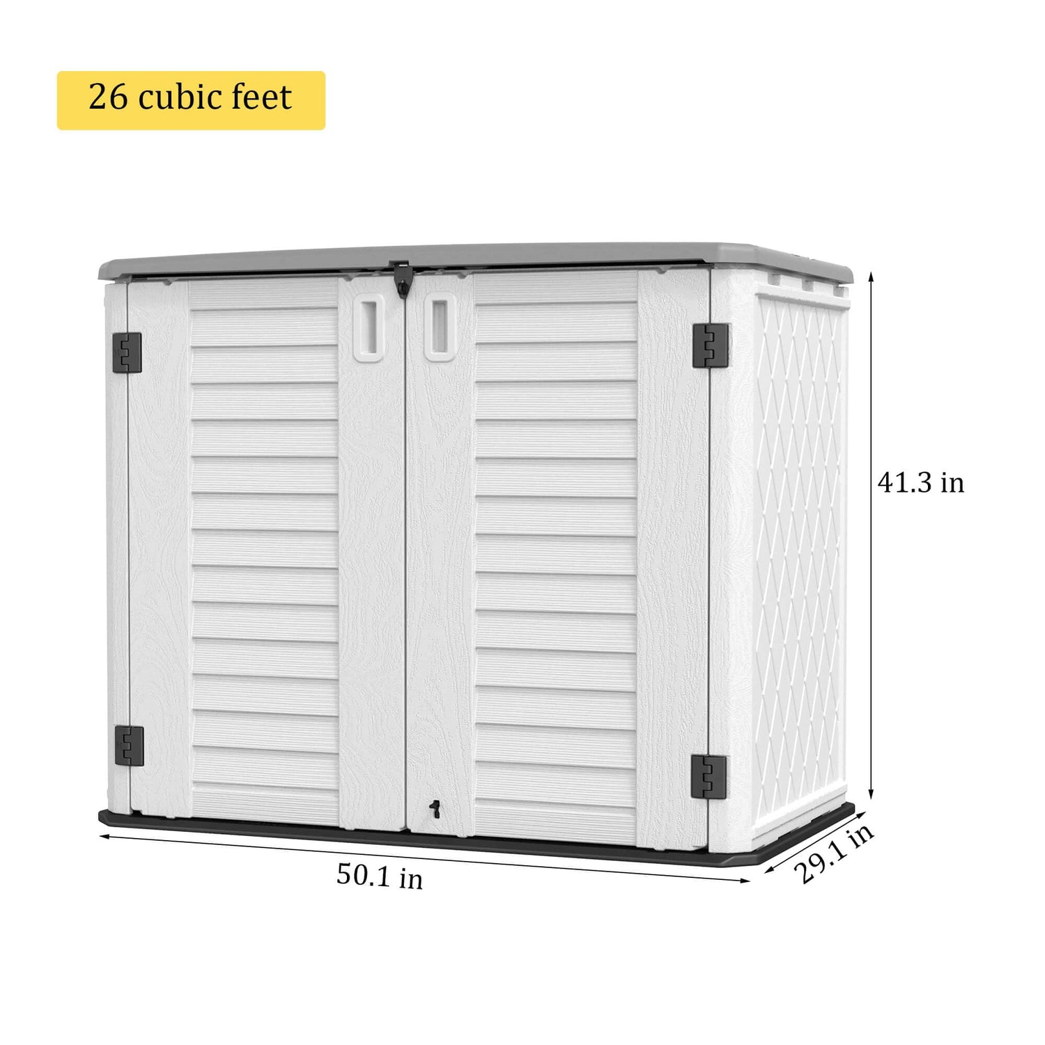 HOMSPARK Outdoor Storage Shed Weather Resistance, Thickened Resin Outdoor Storage Cabinet, 4×2.5×3.4 FT Horizontal Storage Shed for Garden, Patio, HOMSPARK