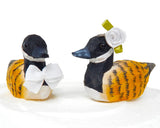 Selsela Canada Goose Figurine Decoration Handmade Wooden Statue Duck Art Decoy Carved Bird Geese Branta Small Animal Collectible Selsela