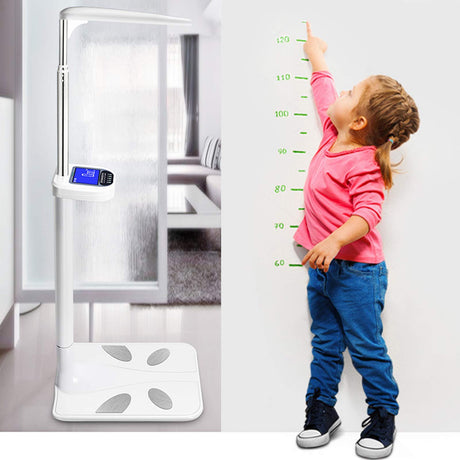 Professional Digital Physicians Scale, Height and Body Fat Analyzer Digital Medical Scale - 440lbs/200kg Capacity, 80-190CM Height Scale Range, BMI JAYEUW