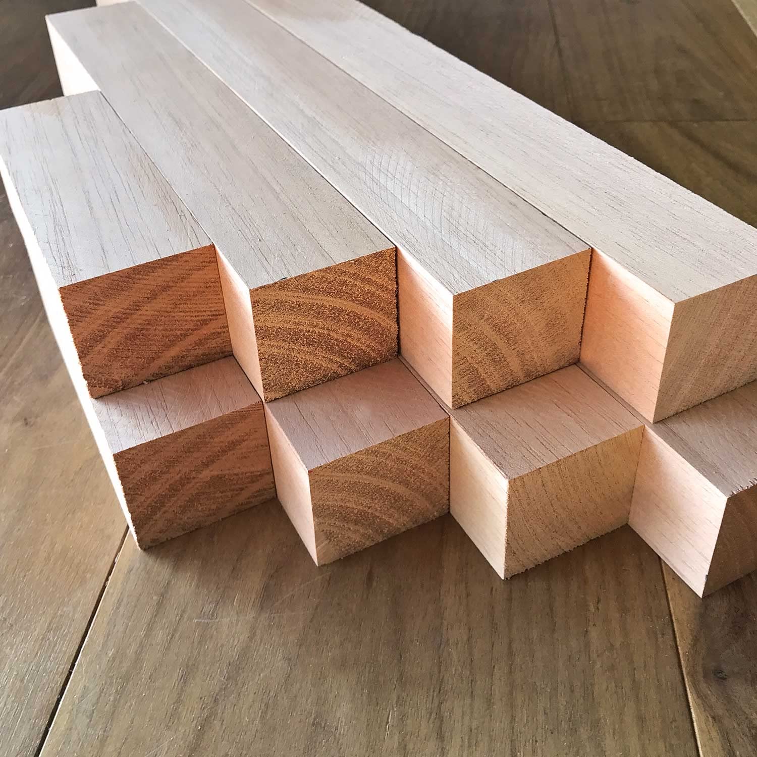 Exotic Wood Zone | Spanish Cedar Wood Turning Blanks 2pcs- 2" x 2" x 24" Exotic Wood Zone