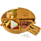 Picnic at Ascot Delux Custom Engraved Bamboo Cheese/Charcuterie Cutting Board - Patented Design - Quality Assured Picnic at Ascot
