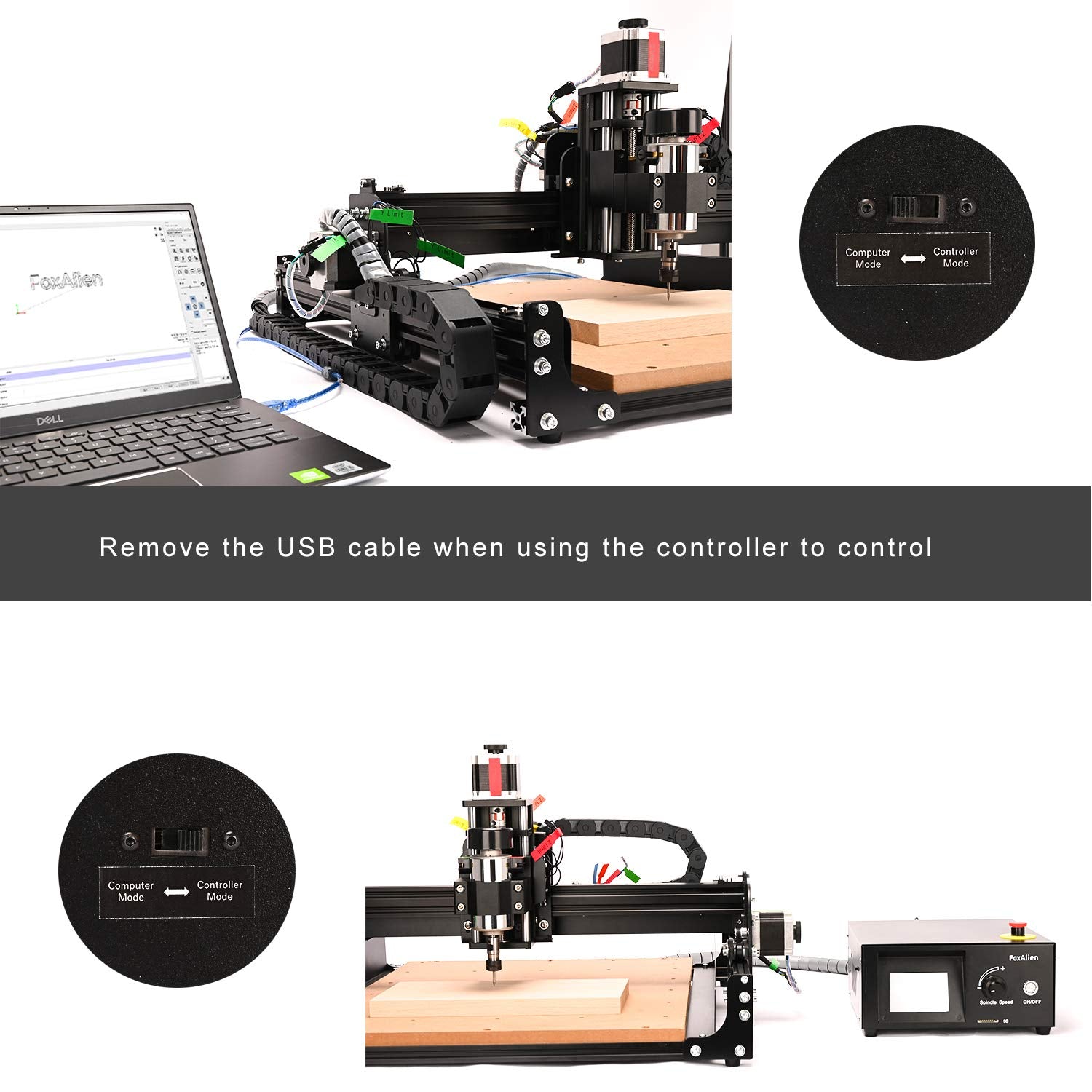 FoxAlien CNC Router Machine 4040-XE, 300W Spindle 3-Axis Engraving Milling Machine for Wood Metal Acrylic MDF Nylon Carving Cutting Arts and Crafts - WoodArtSupply