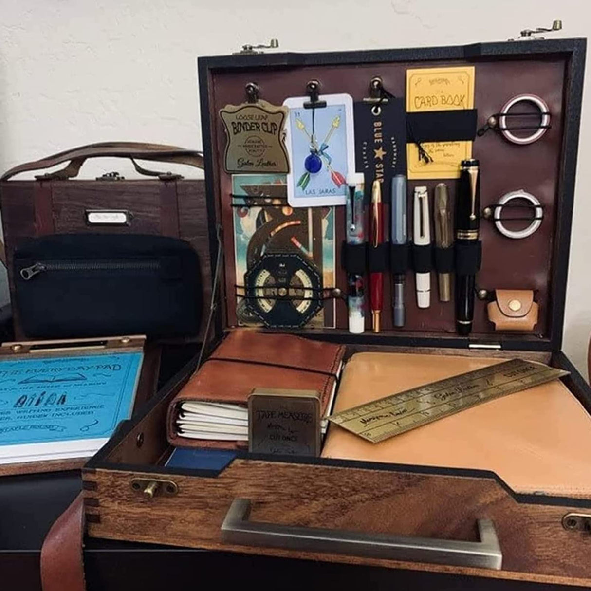 Writers Messenger Wood Box Retro Wooden Artist Tool and Brush Storage Case messenger wood box XISAOK