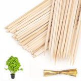 40 Pack 18'' Natural Bamboo Plant Stakes, Wood Plant Supports, Wood Garden Sticks for Plants Tomato Floral Potted, Wooden Sign Posting Garden Sticks Newflager