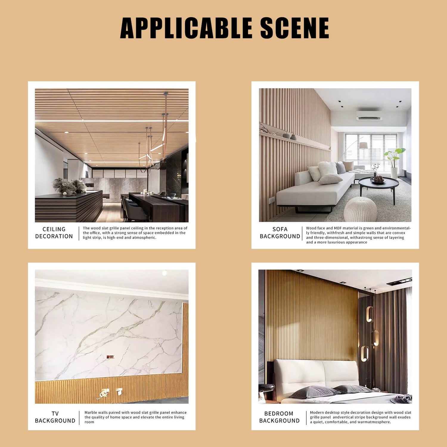 Acoustic Wood Panels for wall - Wood Slat Wall Panel, 3D Fluted Sound Absorbing Panel with Wood Venner, Noise Cancelling & Absorbing Wooden Panels, KVENI