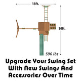 Creative Playthings Spring Hill Wooden Swing Set with Monkey Bars (Made in The USA), Includes Kids Climbing Wall, Monkey Bars, Playground Swings and Creative Playthings LTD.