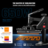 VEVOR Heat Press, 12x10in Heat Press Machine, Clamshell Sublimation Transfer Printer Fast Heat-up, Digital Precise Temperature Control, Vinyl Heat VEVOR