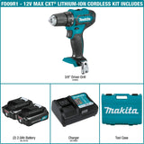 Makita FD09R1 12V max CXT® Lithium-Ion Cordless 3/8" Driver-Drill Kit (2.0Ah) Makita