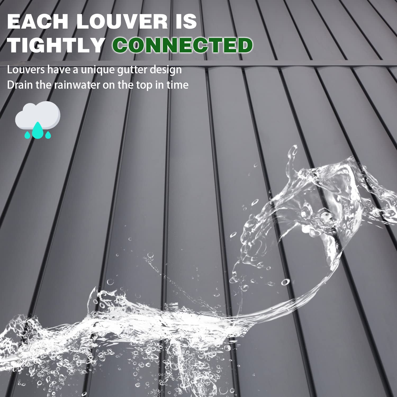 MELLCOM Louvered Pergola 12x20, Aluminum Pergola with Adjustable Louvered Roof, Outdoor Pergola with Waterproof Curtains and Nets, Gray MELLCOM