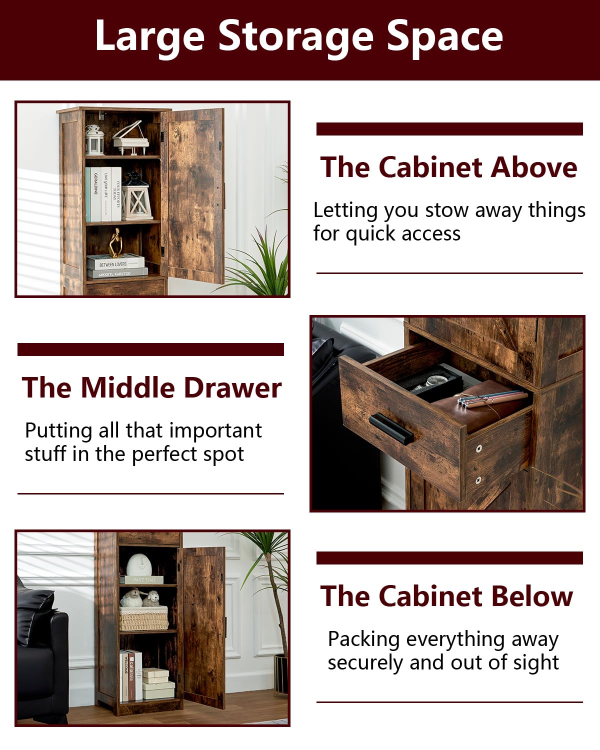 WEENFON Tall Bathroom Cabinet with 6 Shelves, Narrow Cabinet with 2 Doors & 1 Drawer, Freestanding Storage Cabinet, for Bathroom, Living Room, WEENFON