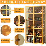 5-Tier Acrylic Glass Display Cabinet with Bamboo Frame – Versatile Storage for Books, Toys, and Collectibles idhhco