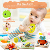 Montessori Toys for 1 2 3 Year Old Boys Girls Wooden Toddler Puzzles Kids Infant Baby Educational Learning Toys for Toddlers 1-3 Gifts 6 Animal Shape BigShu