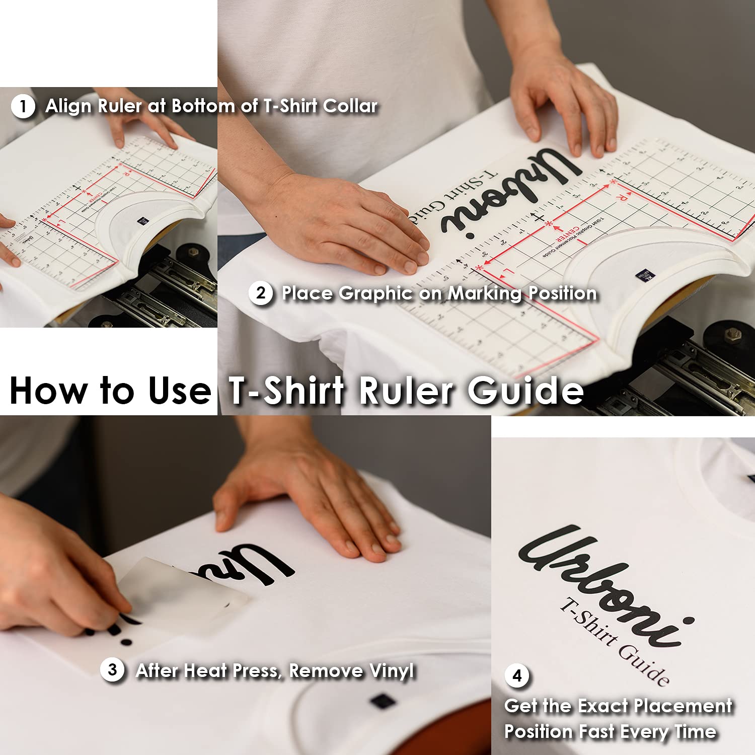 Standard Size - Tshirt Ruler Guide for Vinyl Alignment, T Shirt Rulers to Center Designs, T Shirt Ruler Alignment Tool Placement, Tshirt Guide Ruler Urboni