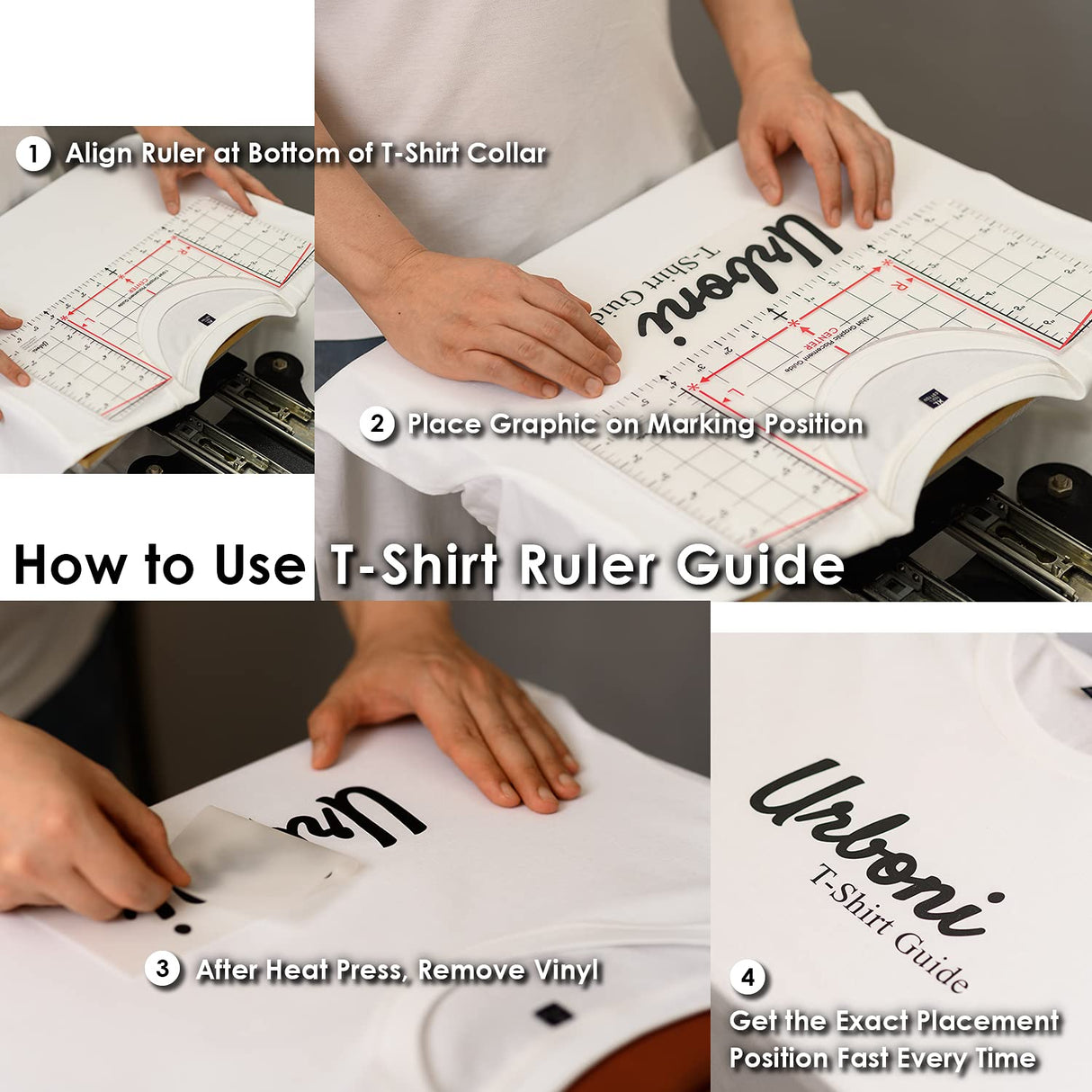 Standard Size - Tshirt Ruler Guide for Vinyl Alignment, T Shirt Rulers to Center Designs, T Shirt Ruler Alignment Tool Placement, Tshirt Guide Ruler Urboni