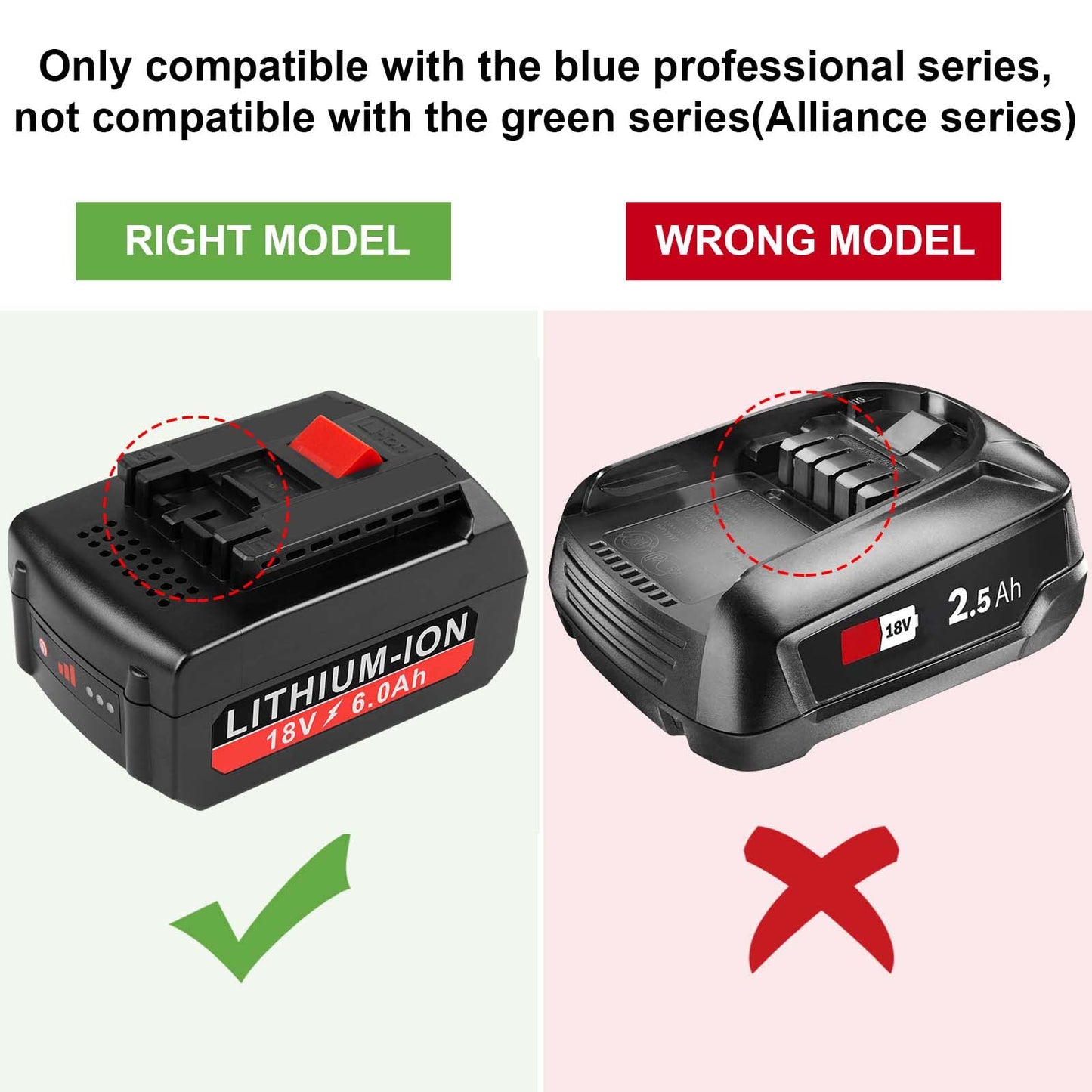 [2Pack] 18V 6.0 Ah! HIGH-Output Battery for Bosch 18V Battery Lithium BAT609 BAT609G BAT610G BAT611 BAT612 BAT618 BAT618G BAT619 BAT619G BAT622 - WoodArtSupply