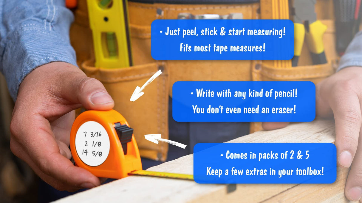 Cyclops Erasable Scratch Pads for Tape Measure, Construction, Woodworking Tool - 5 Pads - Write Measurements & Notes - Great Stocking Stuffer, Gift CYCLOPS