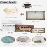 LZIMU Custom Text Signs Wall Decor Personalized Canvas Quote Family Sign Wall Art Wood Background Rustic Farmhouse Decor Framed (6"x18") LZIMU