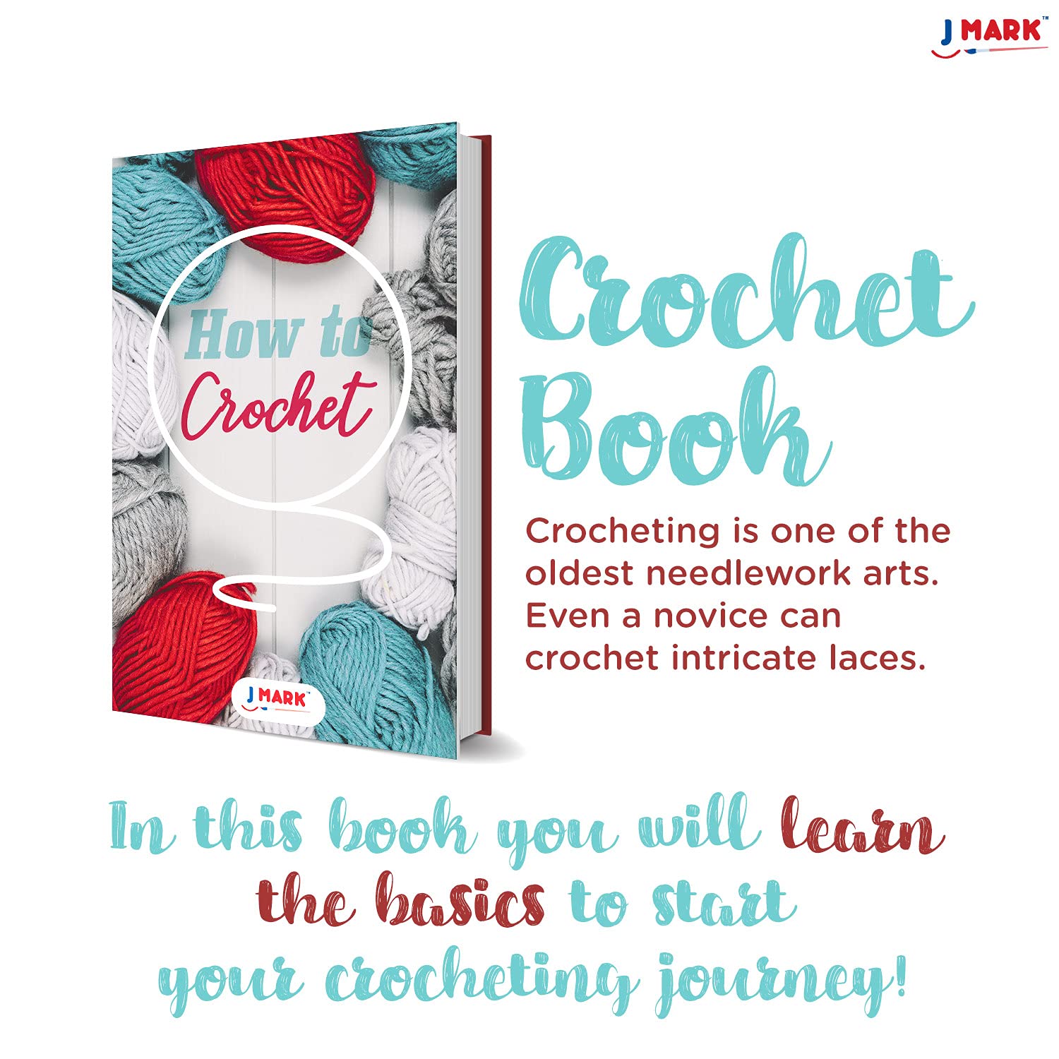 J MARK Acrylic Crochet Kit for Beginners – Premium Crochet Starter Kit for Adults Bundle J MARK