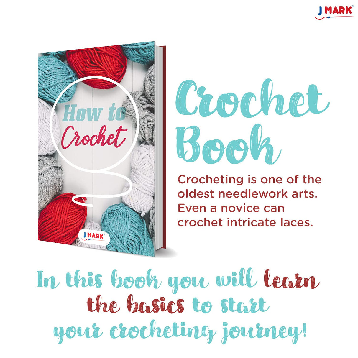 J MARK Acrylic Crochet Kit for Beginners – Premium Crochet Starter Kit for Adults Bundle J MARK