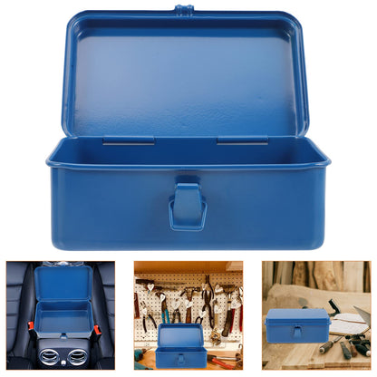 Housoutil Portable Tool Box Repair Tool Storage Container General Tool Box Hardware Case Craft Storage Toolbox for Tools Metal Tool Boxes Hand Carry