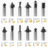 FivePears Tungsten Carbide Router Bits - 12 Piece Router Bit Set with 1/2-Inch Shank for Doors,Tables,Shelves,Cabinets,DIY Woodwork FIVEPEARS
