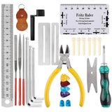 28PCS Guitar Tool Kit,Guitar Repair Tools Kit,Professional Guitar Repairing Maintenance Tool Kit with Wire Plier String Organizer Fingerboard hanbangabc