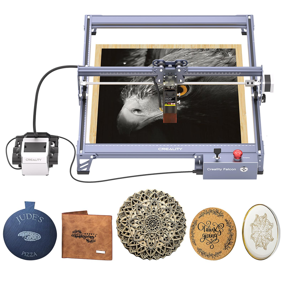 Creality Falcon Pro Laser Engraver 10W with Air Assist, 72W Efficient Laser Engraving Machine, 10W Laser Cutter, CNC Machine Laser Engraver for Wood Creality
