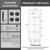 LFT HUIMEI2Y 4-Shelf Tempered Glass Display Cabinet with Lock - Quick Install Design LFT HUIMEI2Y