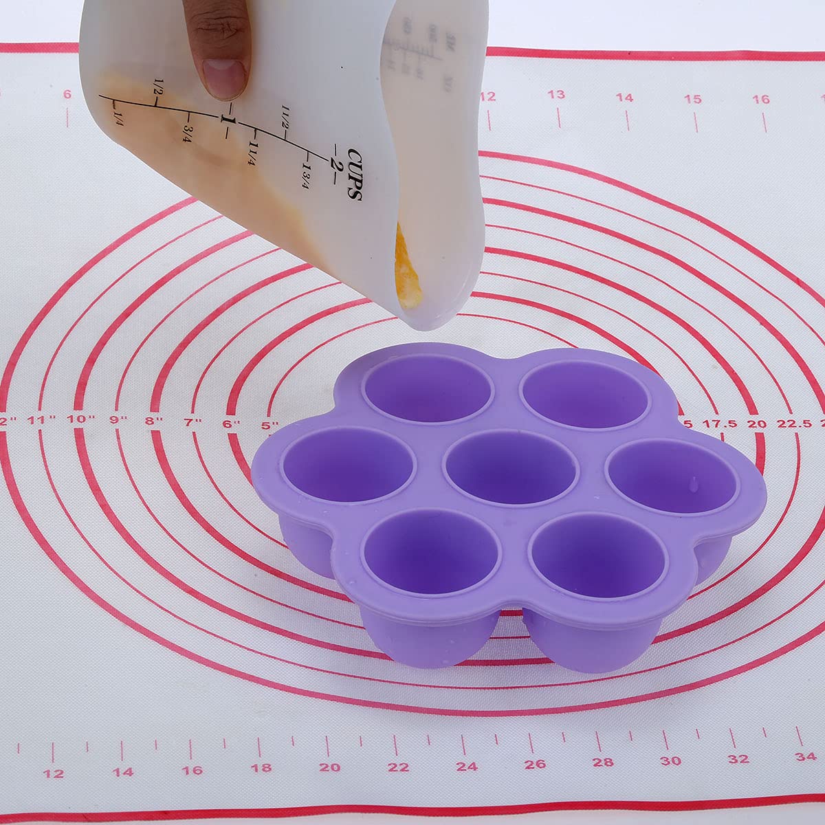 Szxc Silicone Flexible Nestable Measuring Cups Set for Epoxy Resin, Butter, Chocolate - 4 Cup + 2 Cup + 1 Cup - Melt Stir Squeeze & Pour - BPA Free - - WoodArtSupply