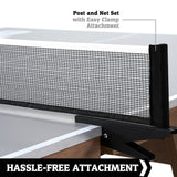 Hall of Games Indoor Table Tennis Table Regulation Size Tennis Table, with Clip-On Net, Easy Assembly, for Family Game Rooms Hall of Games