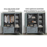 Grain Wood Furniture Greenport 3-Door Wardrobe, Brushed Grey Grain Wood Furniture