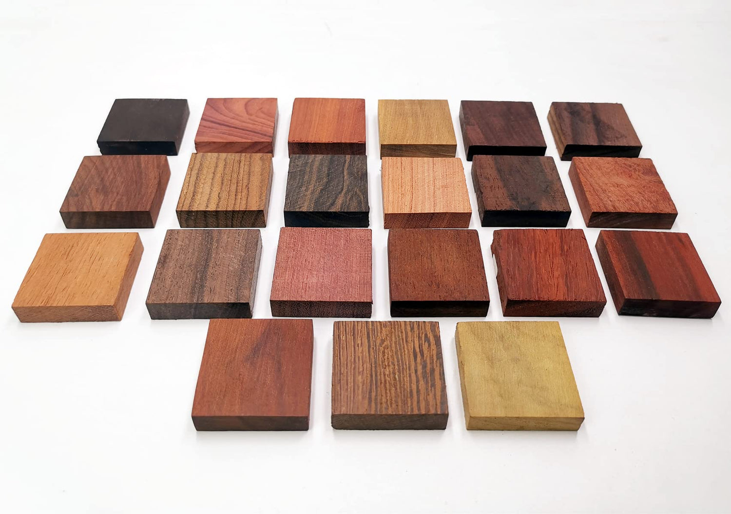 DEUXPER Wooden Pieces for Wood Jewelry Ring Making, 21pcs Wood Ring Materials with Different Natural Wooden Textures, Wood Blanks for DIY Wooden DEUXPER