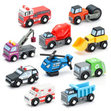 SainSmart Jr. Wooden Train Set Accessories Toy Cars (10 PCS), Compatible with All Major Brands, Gift for Toddlers and Kids Aged 3+ SainSmart Jr.