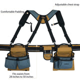 KUNN Carpenter Tool Belt with Suspenders Pro Framer Suspension Tool Rig for Construction Contractors and Electrician,Khaki KUNN
