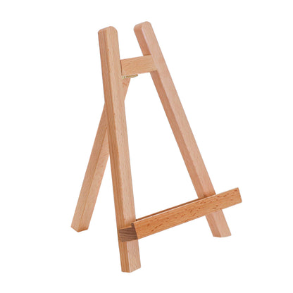 U.S. Art Supply 10.5" Small Tabletop Display Stand A-Frame Artist Easel - Beechwood Tripod, Kids Student Classroom School Painting Party Table