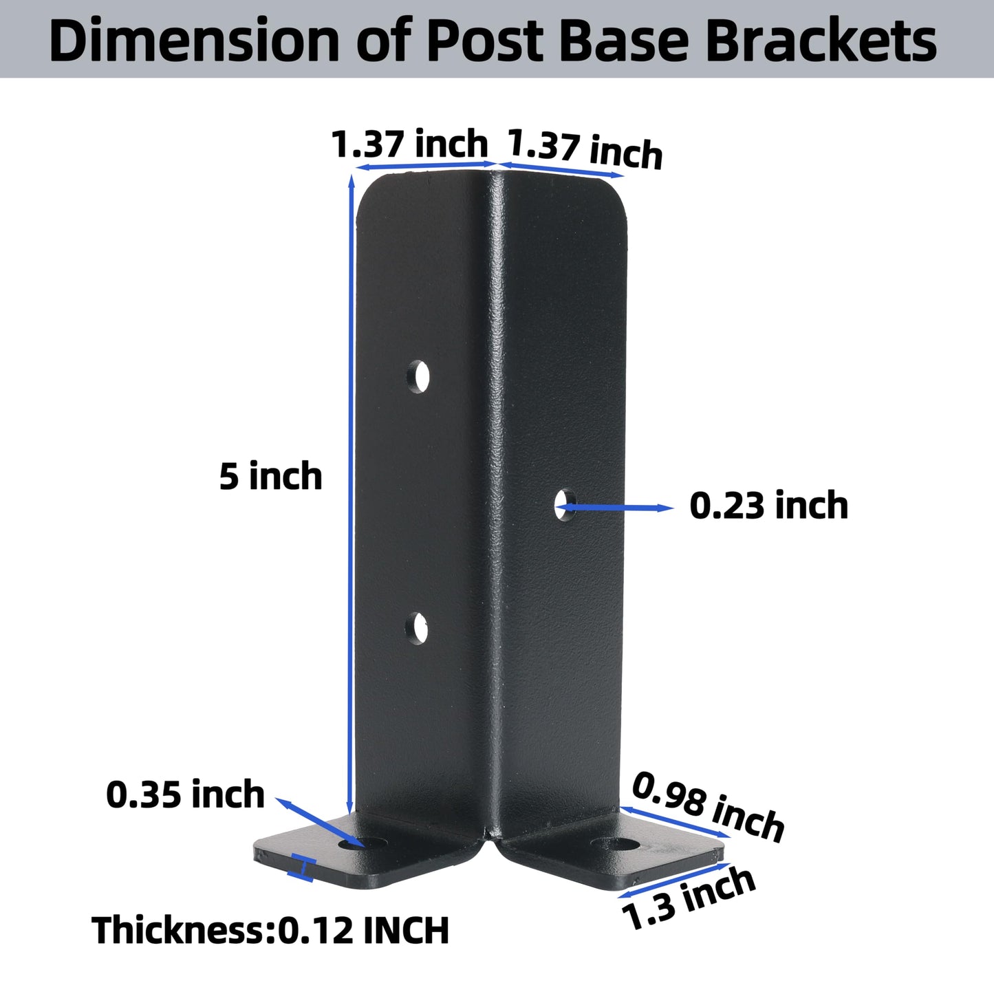8pcs Adjustable Deck Post Base Brackets Fit 1.5x1.5,2x2,2x4,4x4 Post, Thick Solid Steel Black Post Anchor Base Bracket for Deck Railing Mailbox,Heavy
