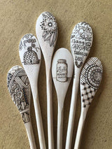 Kitchen Wooden Spoons Mixing Baking Serving Utensils Puppets 12 inch - Set of 24 ROUNDSQUARE ROUNDSQUARE