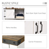 HOMCOM Farmhouse Double Door Coffee Bar Cabinet, Sideboard Buffet Cabinet, Kitchen Cabinet with Bottom Shelf for Entryway, Living Room, White HOMCOM