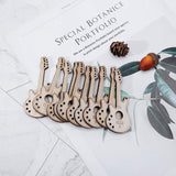 BUZHI 10pcs Guitar Shaped Wooden Embellishments,Wooden Cutouts Wood Ornament Natural Wood Pieces for Wedding, Christmas, Home Decoration BUZHI