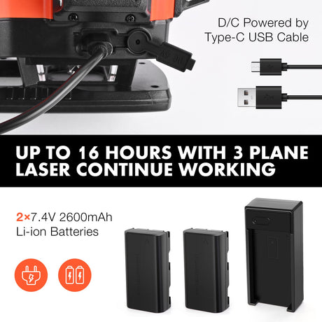 DOVOH 4x360° Laser Level 360 Self Leveling, 16 Line Laser Leveler for Construction Floor Tiling and Ceiling Rechargeable Green Beam 4D Plane Magnetic DOVOH