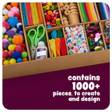 Arts and Crafts Vault - 1000+ Piece Craft Supplies Kit Library in a Box for Kids Ages 4 5 6 7 8 9 10 11 & 12 Year Old Girls & Boys - Crafting Set Dan&Darci